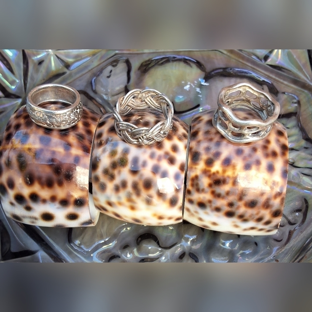 Vintage Sterling band lot 4.75- 7 (3)